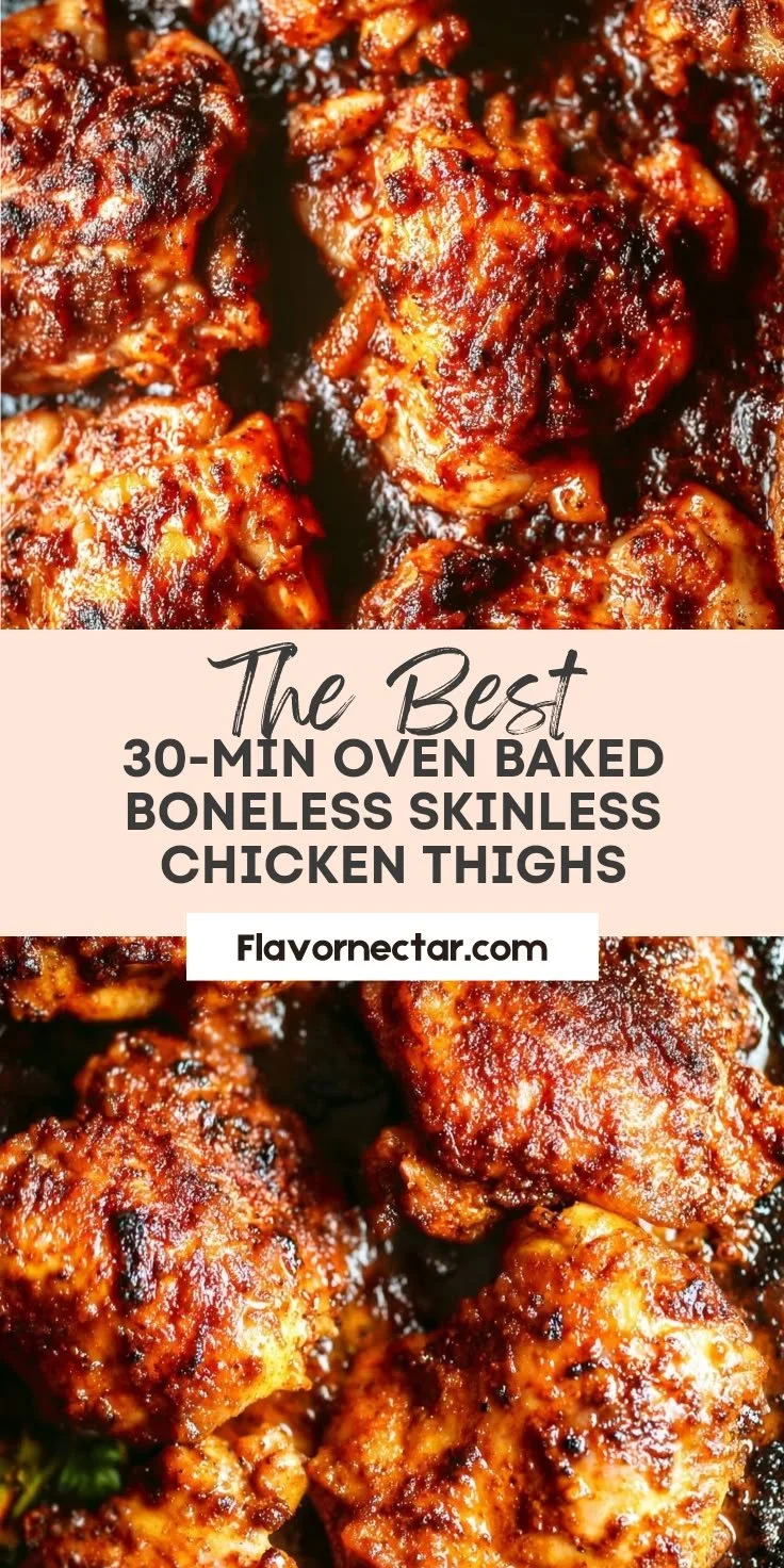 30-Min Oven Baked Boneless Skinless Chicken Thighs Recipe