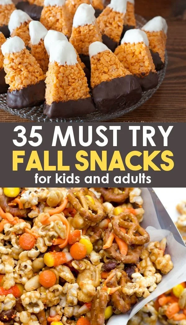 A variety of delicious fall snacks including pumpkin spice treats and apple bites.