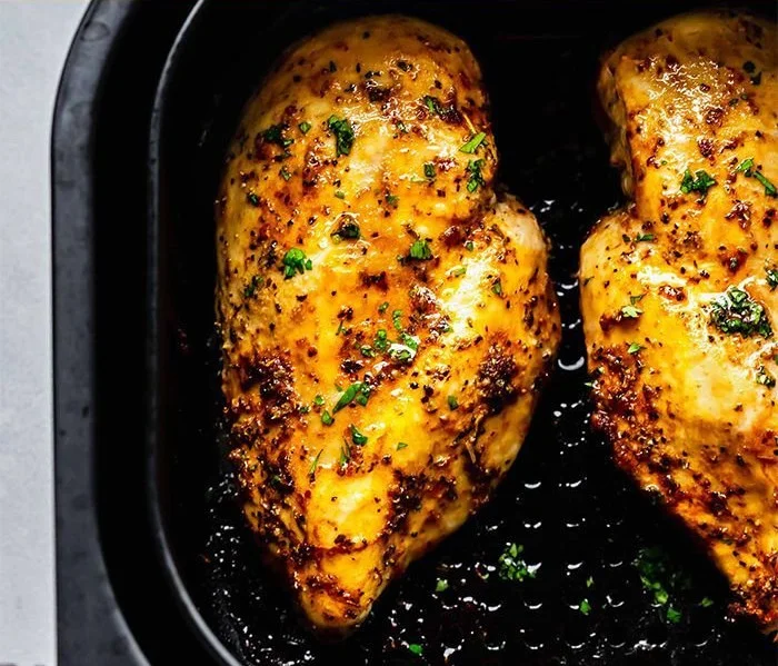 Delicious air fryer chicken breasts cooked to perfection