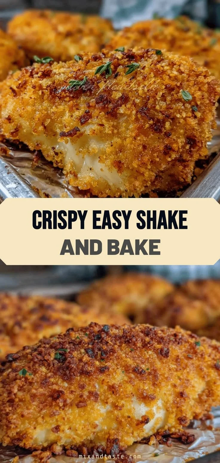 Crispy baked chicken thighs with Shake and Bake seasoning