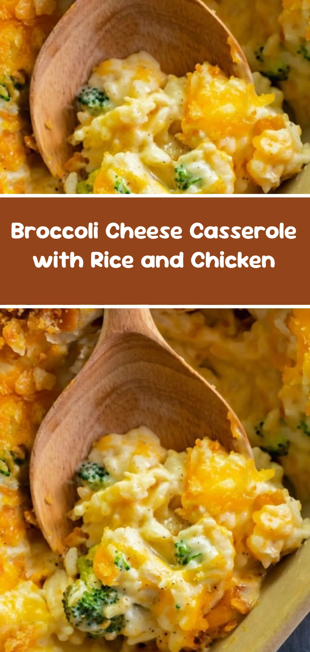 Broccoli Cheese Casserole with Rice and Chicken