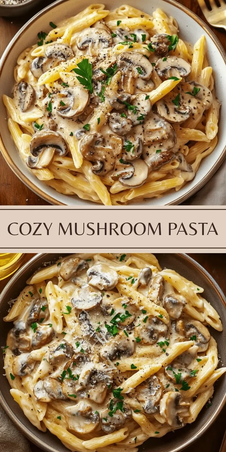 Cozy mushroom pasta dish prepared in under 30 minutes