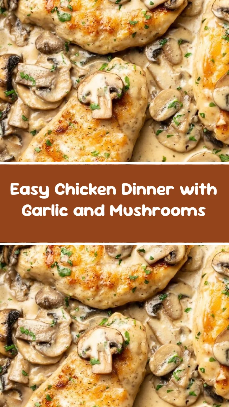 Easy Chicken Dinner with Garlic and Mushrooms