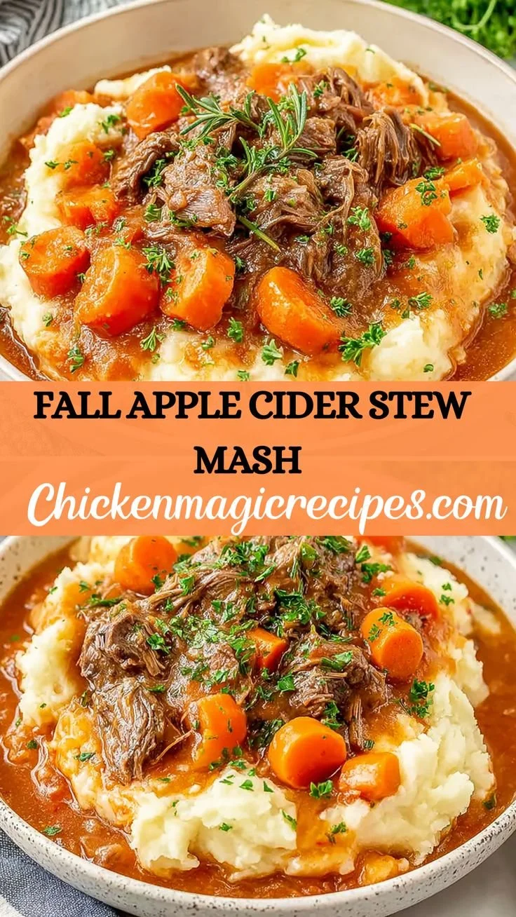 Delicious Apple Cider Stew Mash showcasing flavorful fall ingredients.