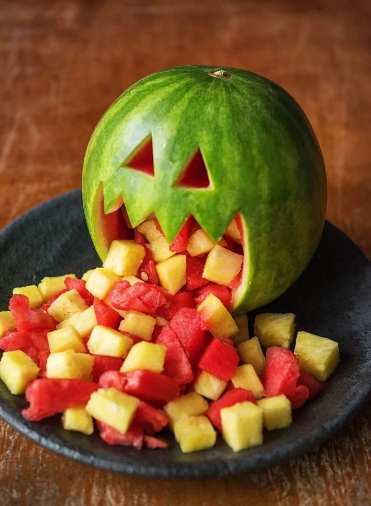 Creative fruit idea for Halloween decorations and treats.