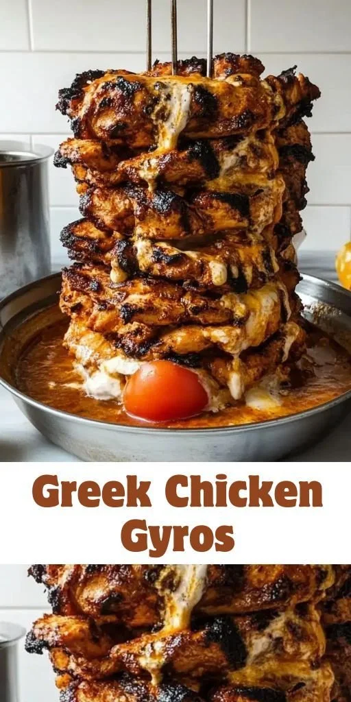 Delicious Greek Chicken Gyros served with fresh toppings and pita bread.
