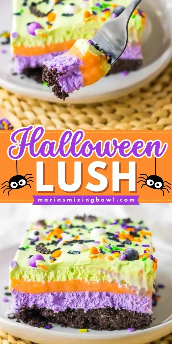 Homemade Halloween Lush recipe featuring colorful bath bombs and spooky decorations.