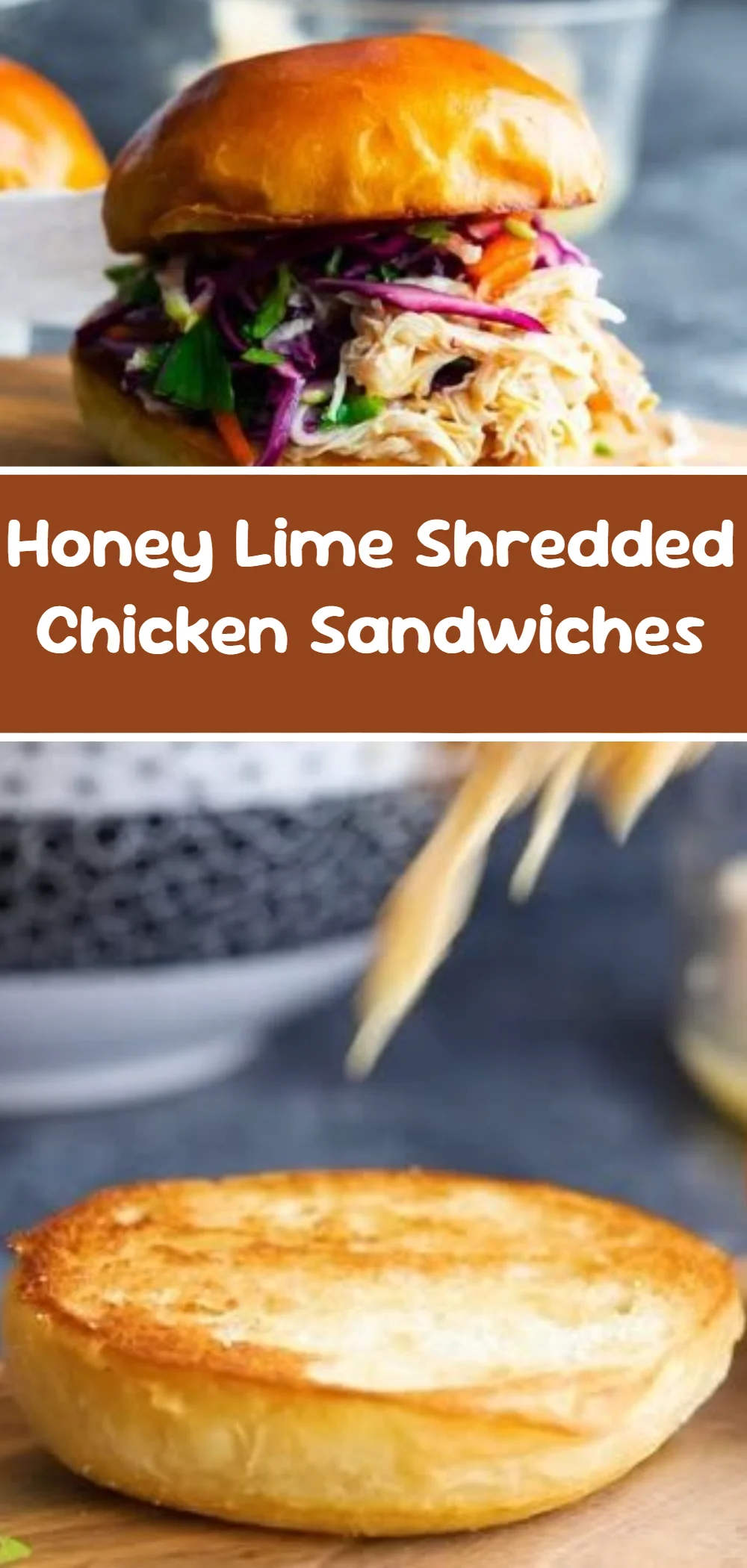 Honey Lime Shredded Chicken Sandwiches