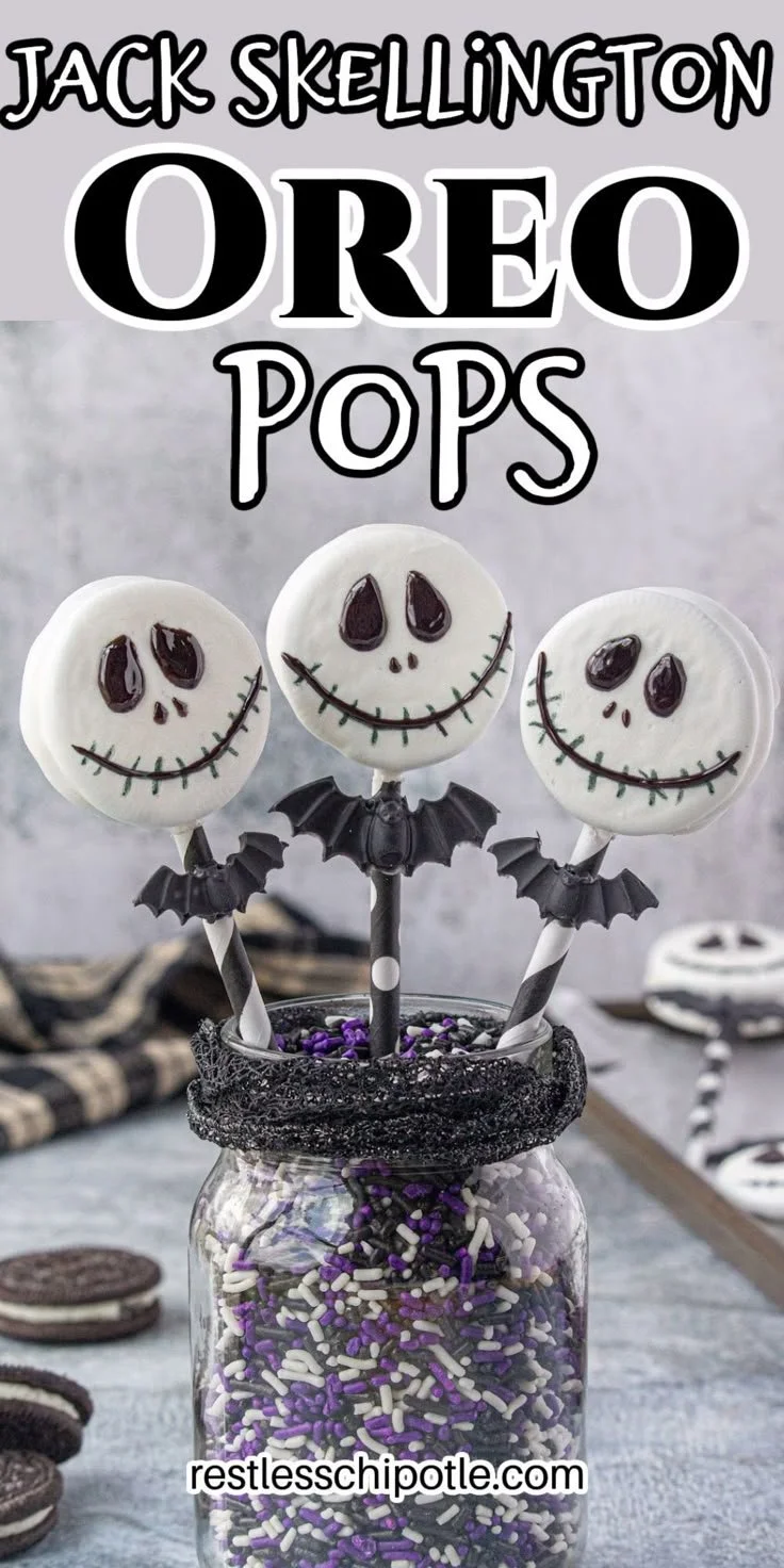 Jack Skellington Oreo Pops for Halloween and Nightmare Before Christmas fans