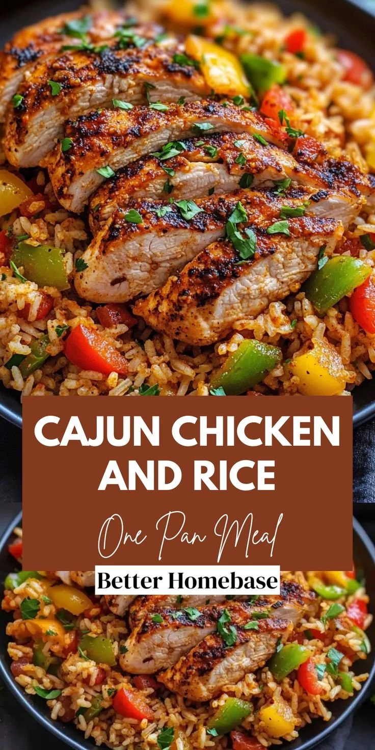 Delicious One-Pan Cajun Chicken and Rice served on a plate