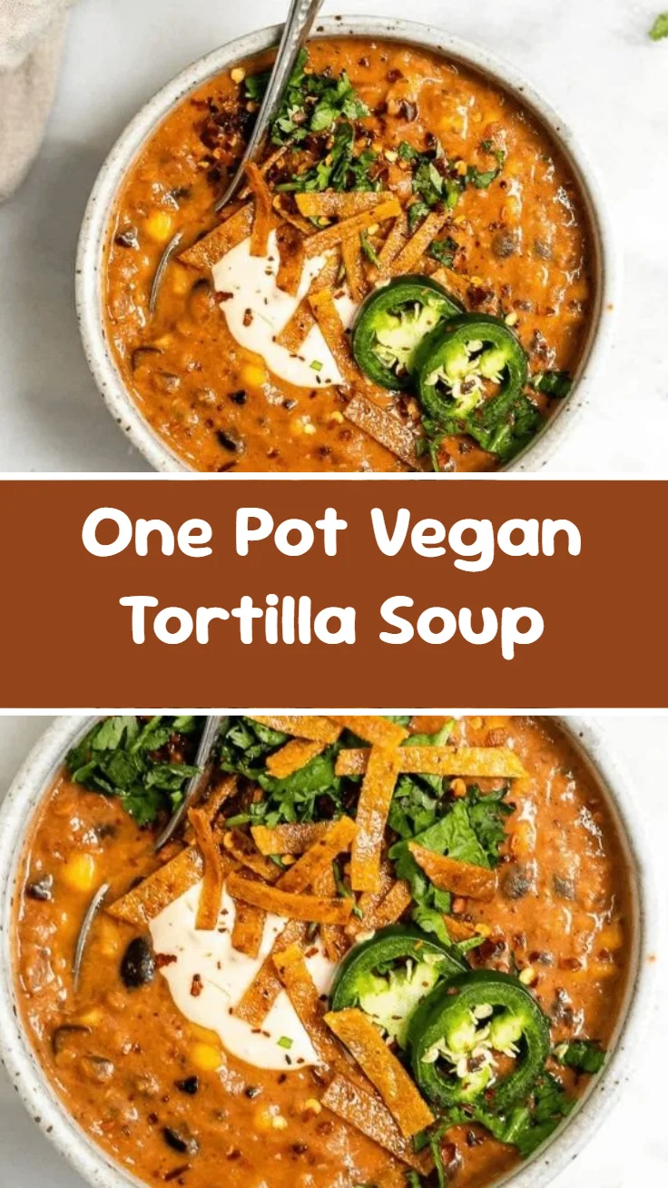 One Pot Vegan Tortilla Soup