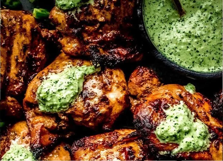 Peruvian Chicken with Creamy Green Sauce (Aji Verde)