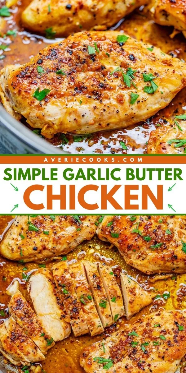 Delicious garlic butter chicken served on a plate