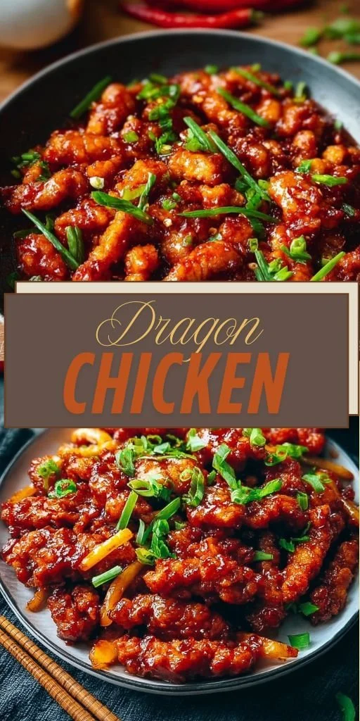 Delicious Spicy Dragon Chicken served with vibrant vegetables and sauce