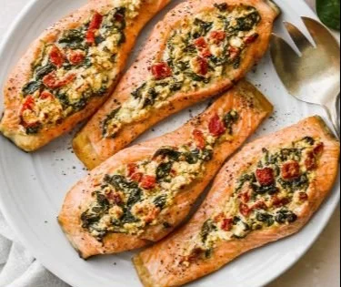 Stuffed Salmon With Spinach & Feta (30 minutes!)