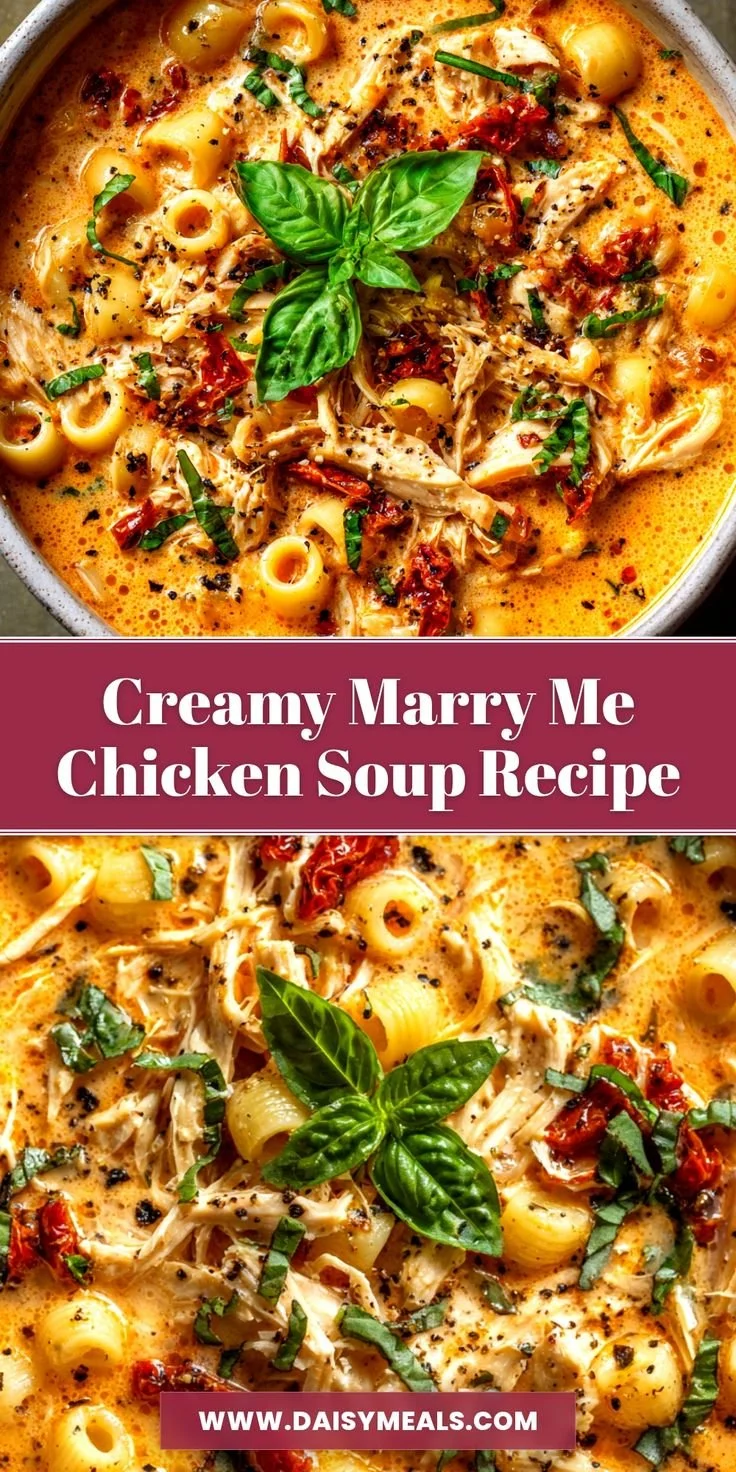 Delicious creamy Tuscan chicken soup in a bowl with fresh herbs