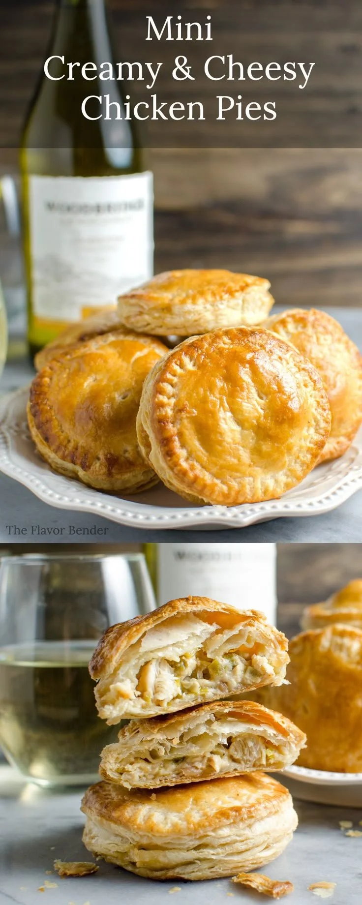 Delicious creamy and cheesy mini chicken pies, perfect for snacks or game day.