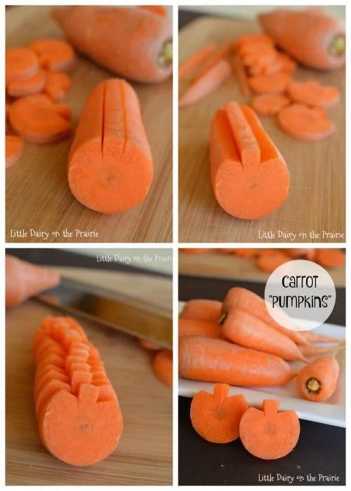 DIY Halloween carrot pumpkins craft project for festive decor