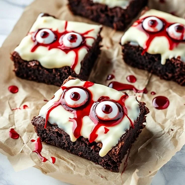 Eyeball brownies recipe PDF digital download for Halloween treats.