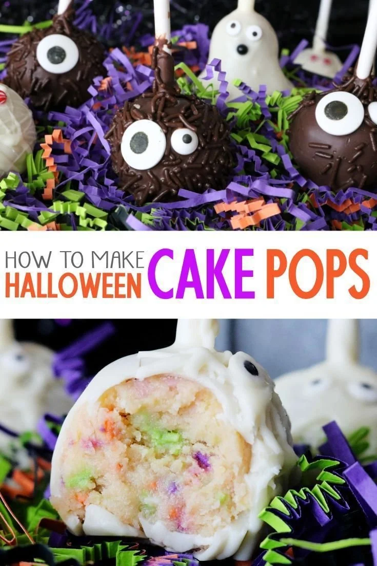 Festive Halloween Cake Pops decorated for spooky celebrations