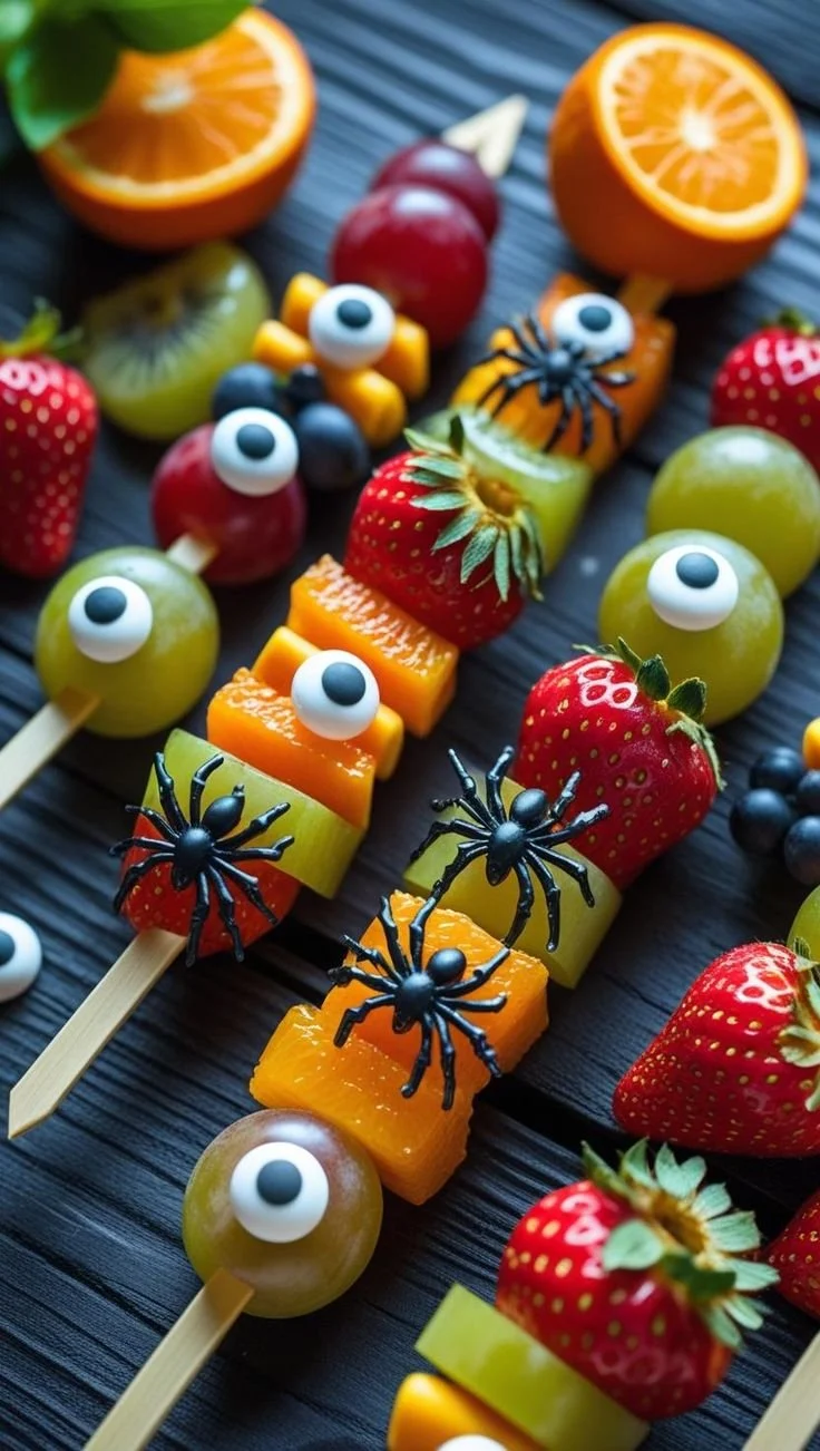 Spooky Halloween finger food ideas with fun fruit snacks
