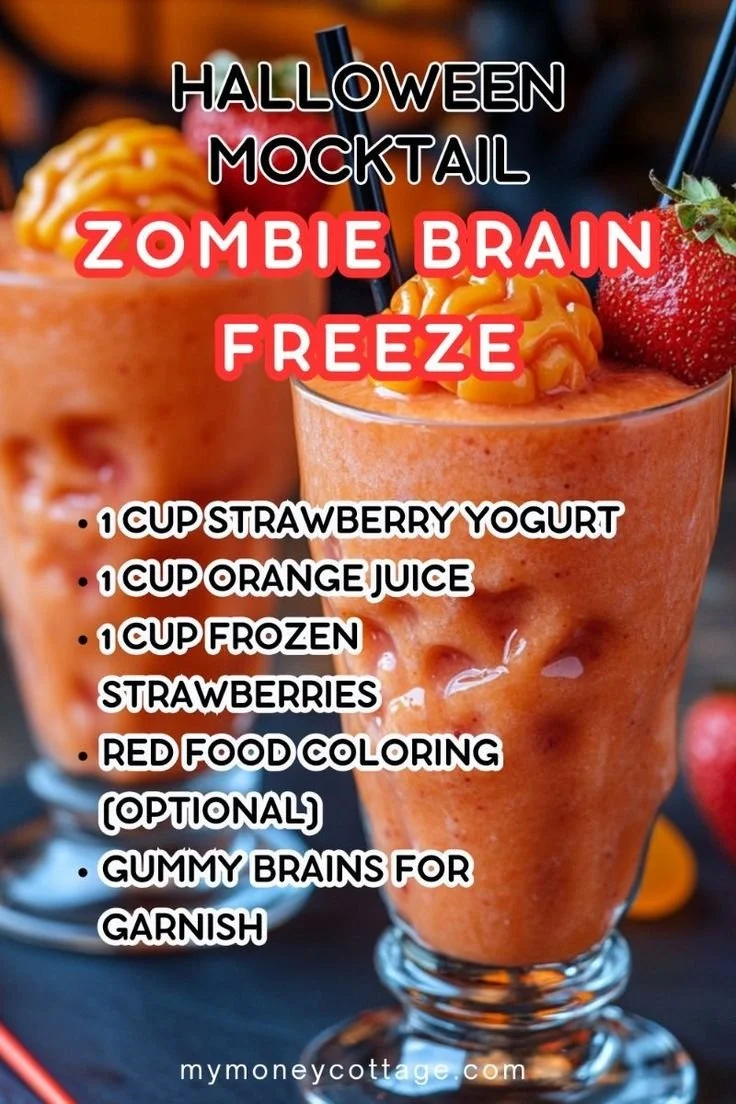 Kid-friendly Halloween drinks including Zombie punch for festive parties.