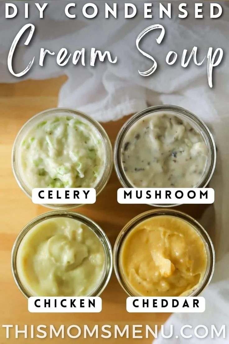 Bowl of homemade cream of mushroom soup featuring fresh ingredients and herbs.