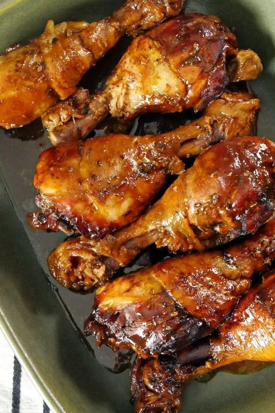 Delicious Slow Cooker Honey Soy Chicken garnished and ready to serve.