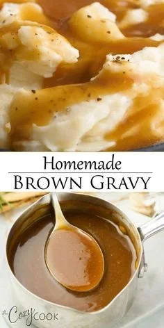 Easy homemade brown gravy recipe with chicken and beef broth
