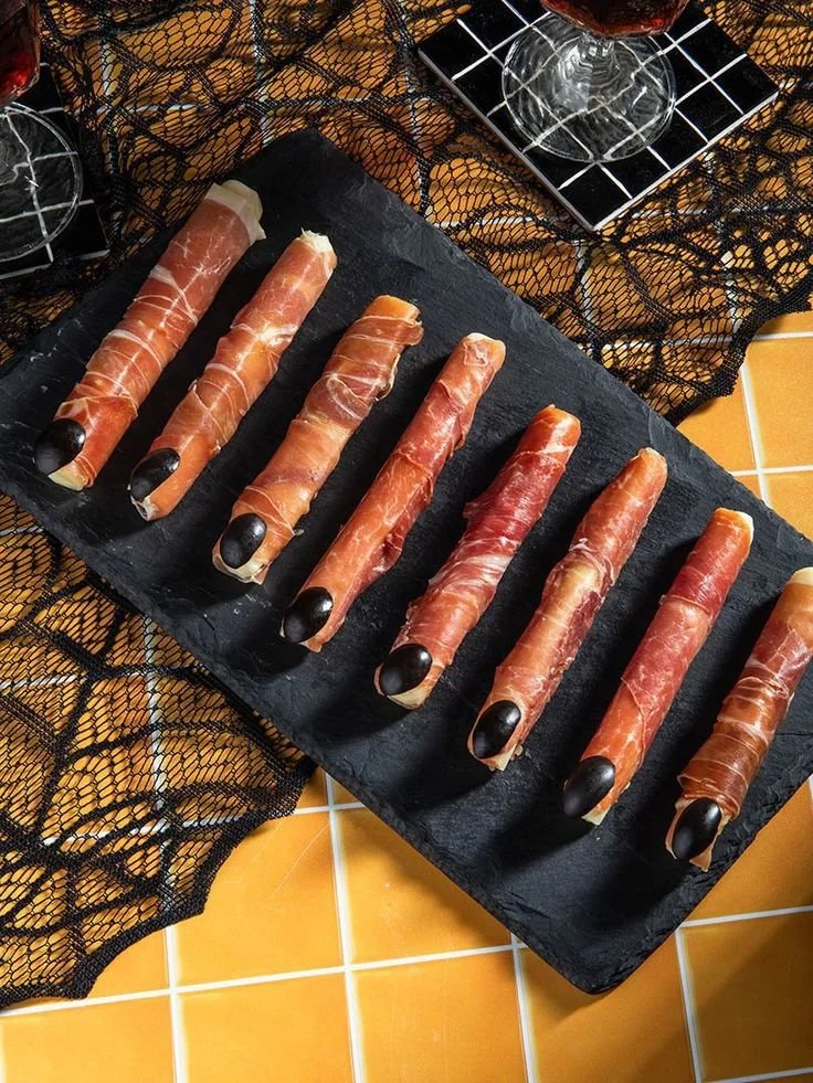 Spooky Witch Fingers Halloween treat cookies on a plate